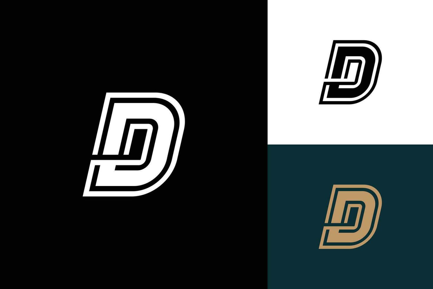 brev d monogram vektor logotyp design