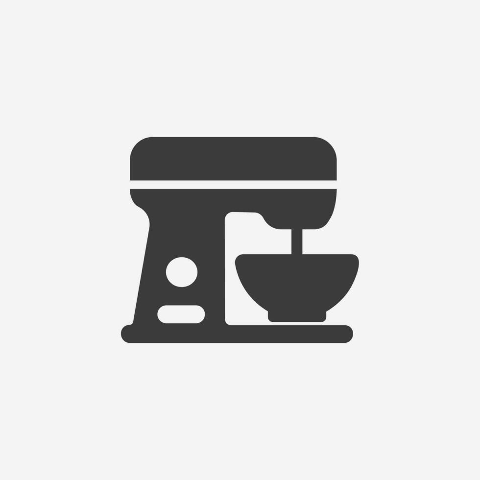 Küche Rührgerät Symbol Vektor isoliert. Stand Rührgerät Gerät Symbol Zeichen
