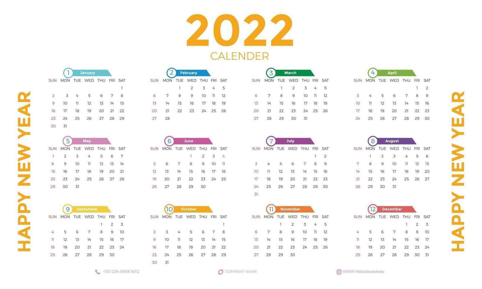 Wandkalender 2022 vektor