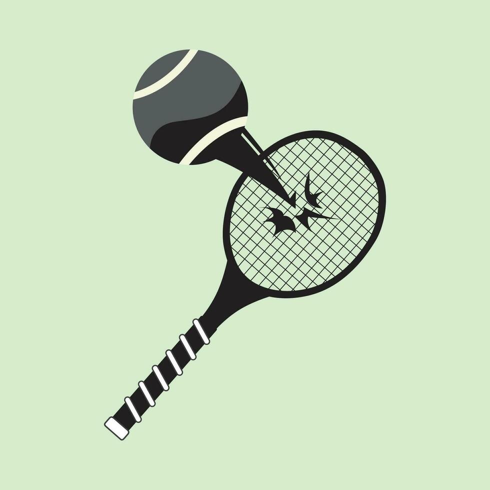 tennis boll och racket i vektor formatera
