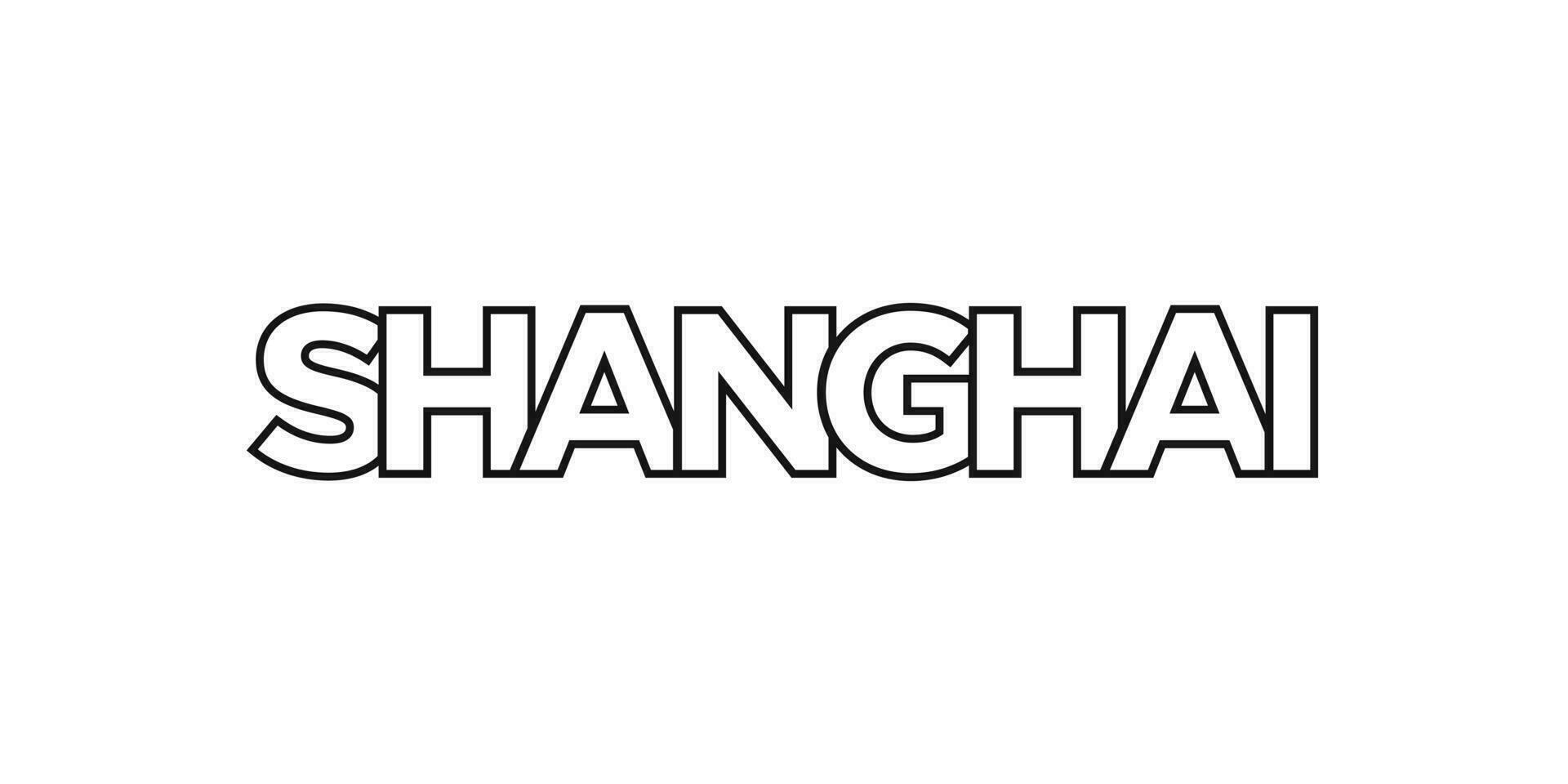 shanghai i de Kina emblem. de design funktioner en geometrisk stil, vektor illustration med djärv typografi i en modern font. de grafisk slogan text.