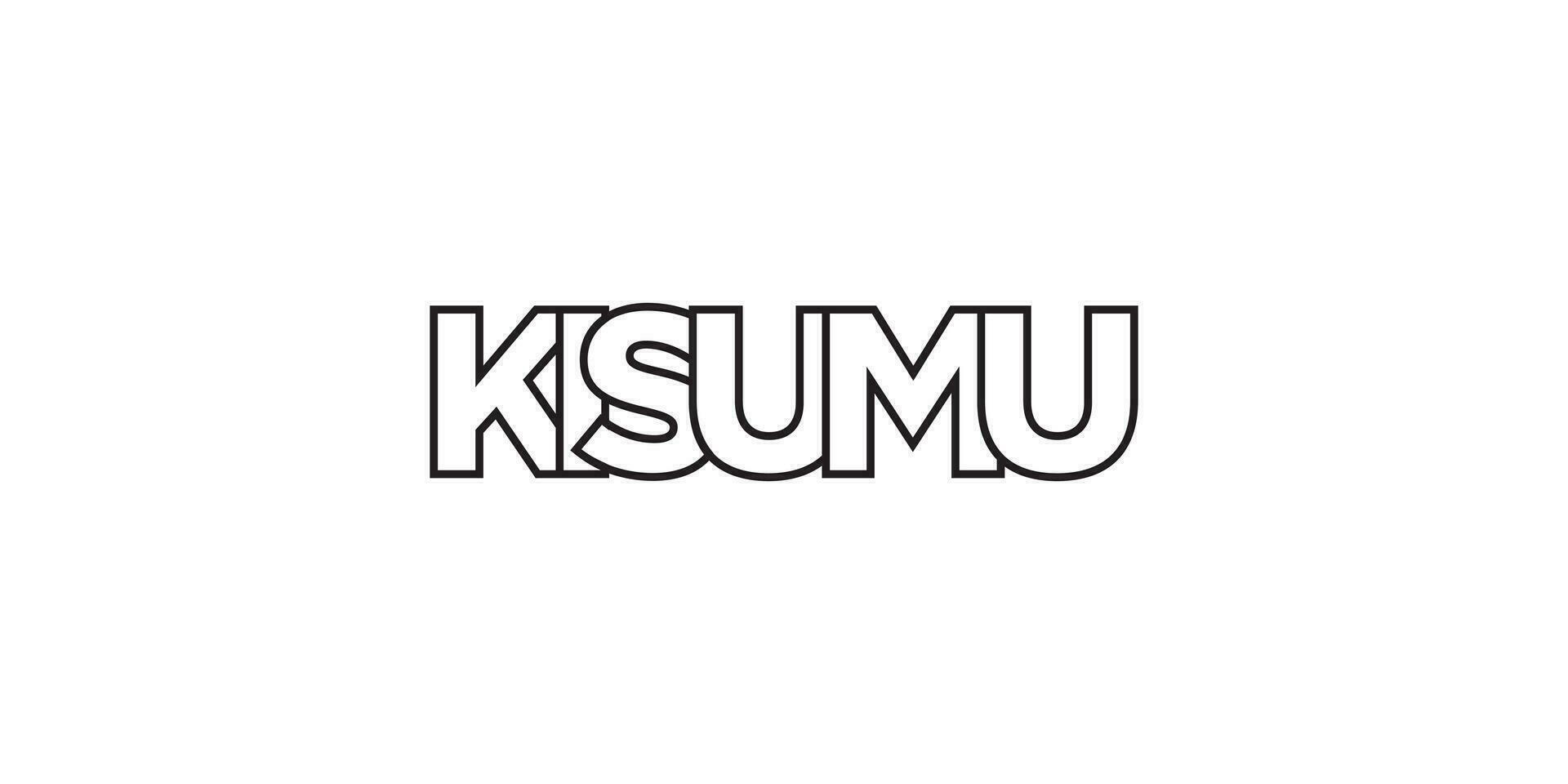 kisumu i de kenya emblem. de design funktioner en geometrisk stil, vektor illustration med djärv typografi i en modern font. de grafisk slogan text.