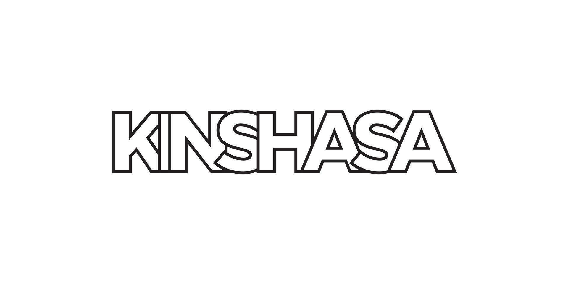 Kinshasa im das Kongo Emblem. das Design Eigenschaften ein geometrisch Stil, Vektor Illustration mit Fett gedruckt Typografie im ein modern Schriftart. das Grafik Slogan Beschriftung.