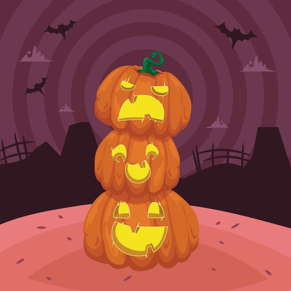 Halloween-Hintergrund im flachen Design vektor