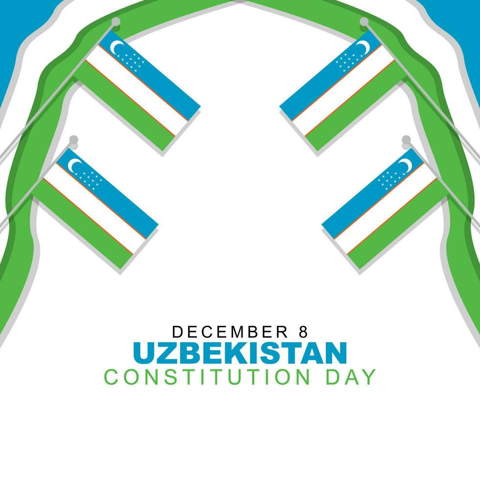 vektor illustration av uzbekistan konstitution dag berömd på december 8. affisch hälsning kort med uzbekistan flagga