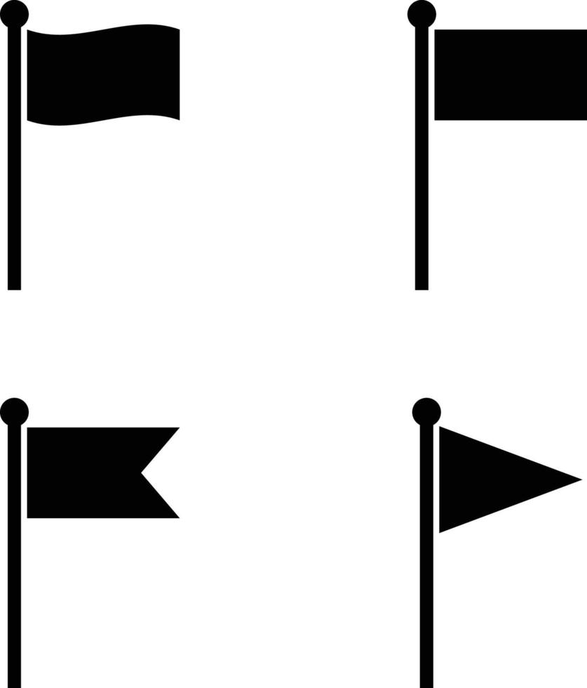 schwarze Icons Sammlung verschiedener Flaggen vektor