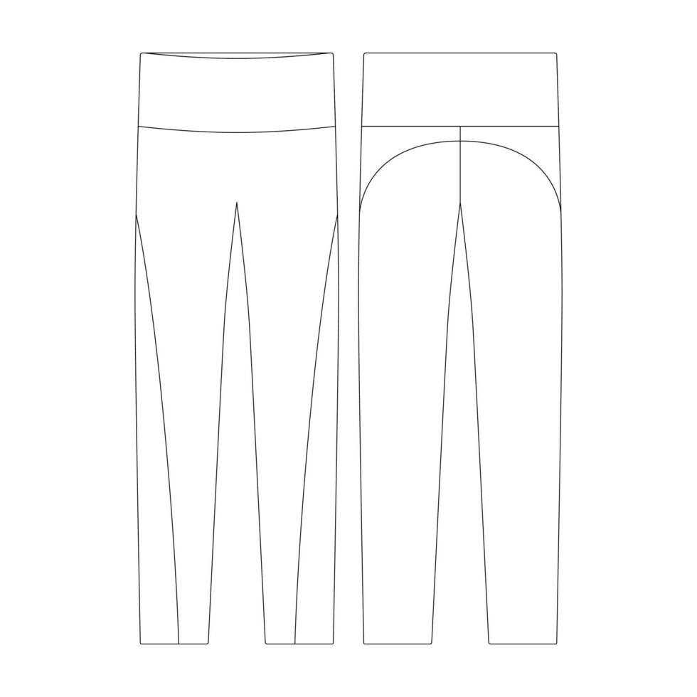 mall trimma legging vektor illustration platt design översikt Kläder samling
