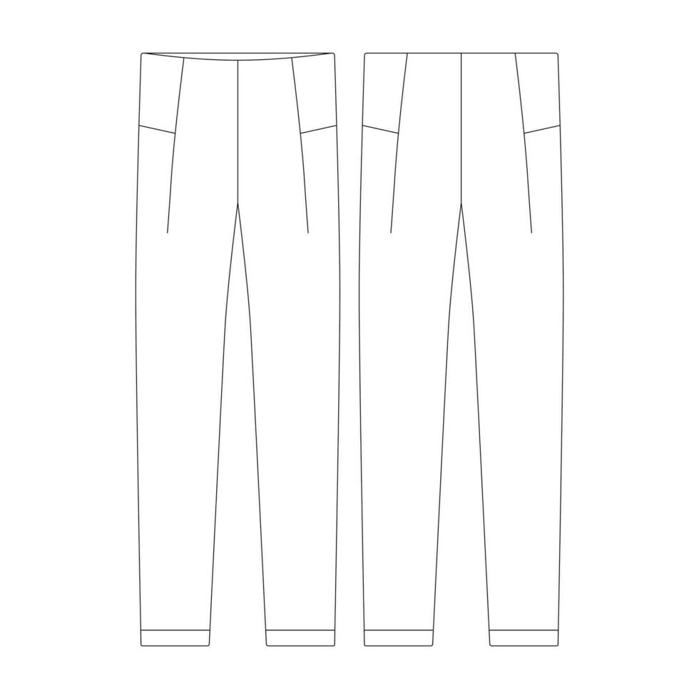 mall ficka legging vektor illustration platt design översikt Kläder samling