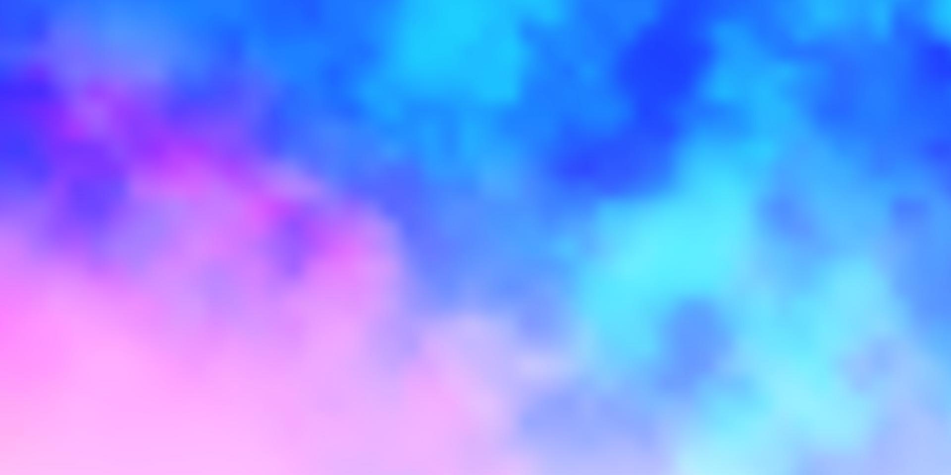 hellrosa, blauer Vektorhintergrund mit Cumulus. vektor