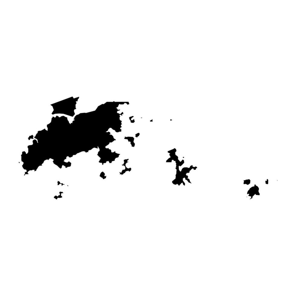 Inseln Kreis Karte, administrative Aufteilung von Hong Kong. Vektor Illustration.