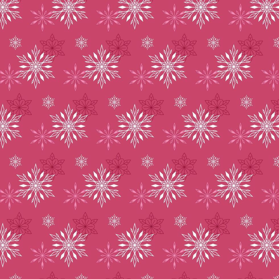 sömlös vinter- mönster med snöflingor på en rosa bakgrund. mönster i prover. jul och ny år mönster. vektor