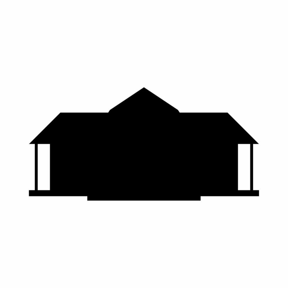 bondgård silhuett vektor. lantlig hus silhuett kan vara Begagnade som ikon, symbol eller tecken. hus ikon vektor för design av odla, by eller landsbygden