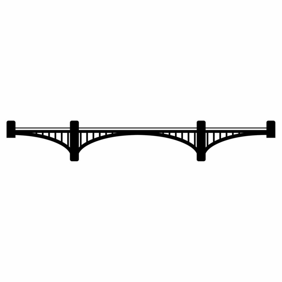 Bogen Brücke Silhouette Vektor. Stadt Brücke Silhouette können Sein benutzt wie Symbol, Symbol oder unterzeichnen. Bogen Brücke Symbol Vektor zum Design von die Architektur, Autobahn oder Stadt
