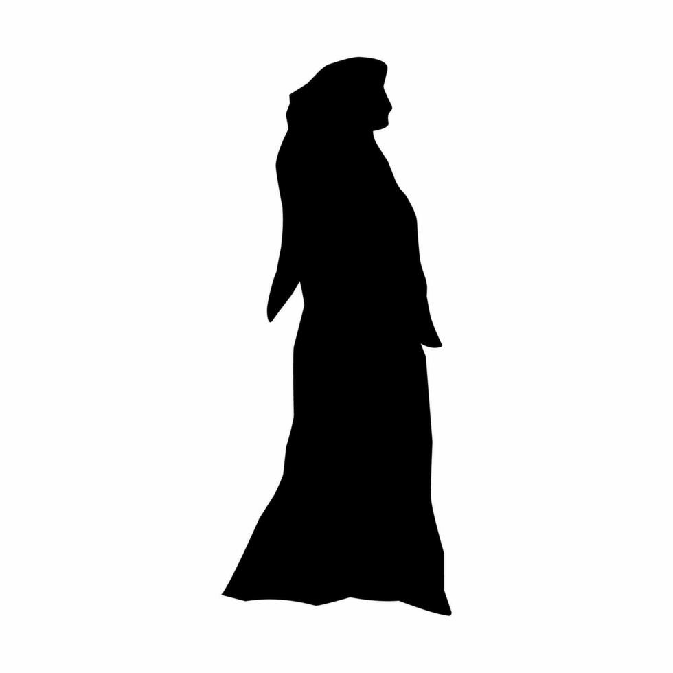 Frau Muslim Silhouette Vektor Illustration. Frau Muslim mit Hijab zum eid Mubarak. Ramadan Design Grafik im Muslim Kultur und Islam Religion