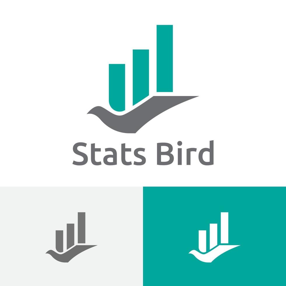 flygande fågel investerar företag finansiella stapeldiagram logotyp vektor
