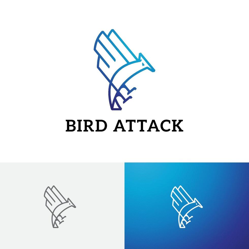 Adler Falke Falke Vogelangriff springen Beutelinie Logo vektor