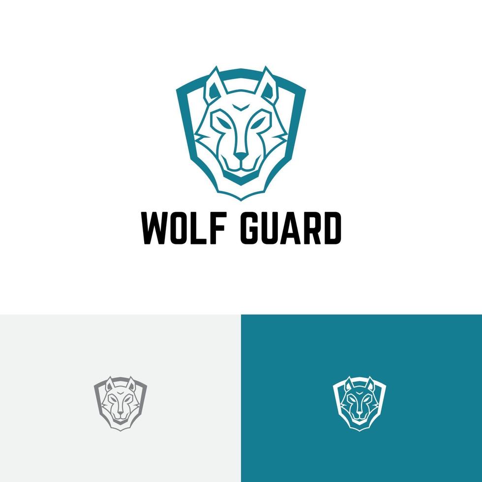 Wolf Shield Guard Schutz Spiel Team Esport Logo vektor