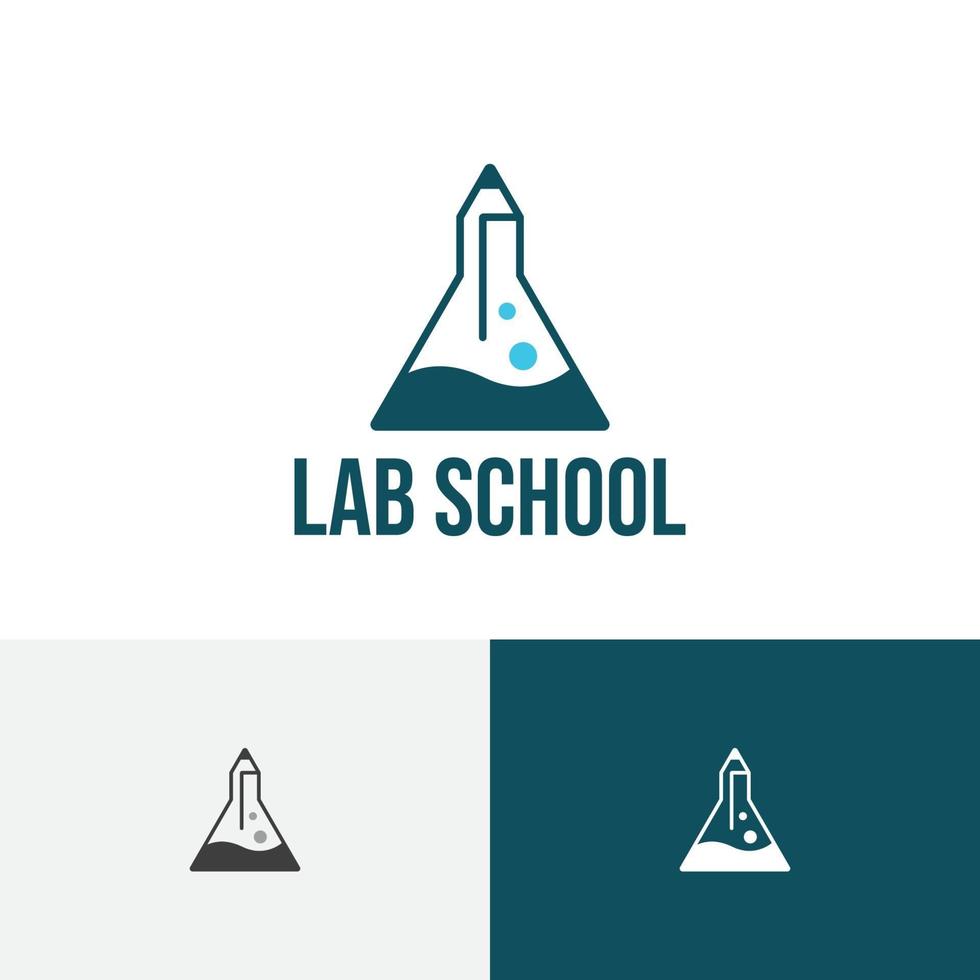 Bleistift Laborrohr Chemie Wissenschaft Bildung Schule Logo vektor