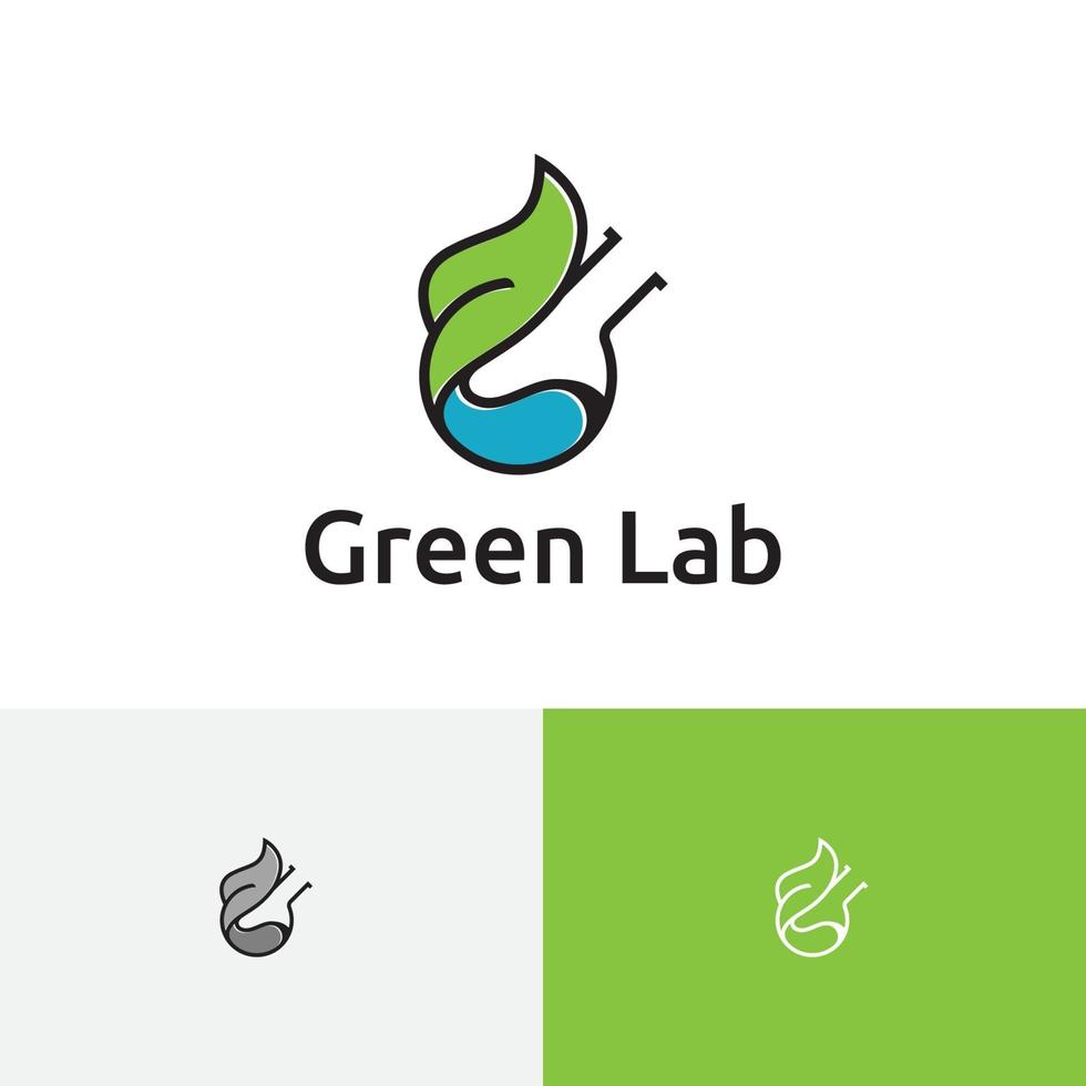 grünes blattrohr laborbiologie naturwissenschaft forschung logo vektor
