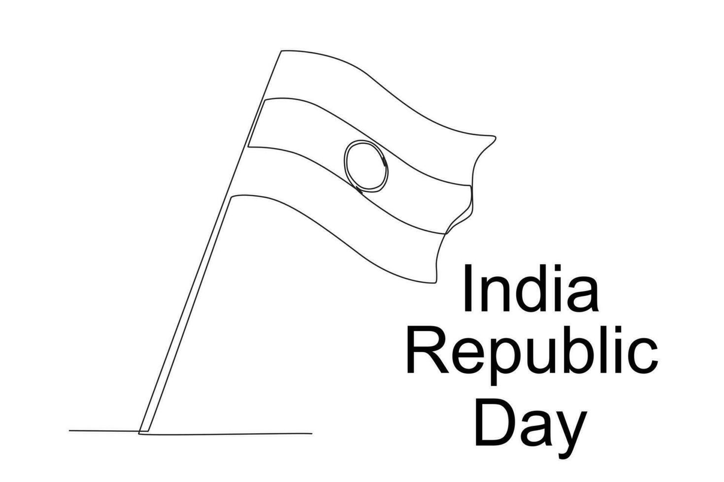 ett indisk flagga fladdrar över en Pol vektor