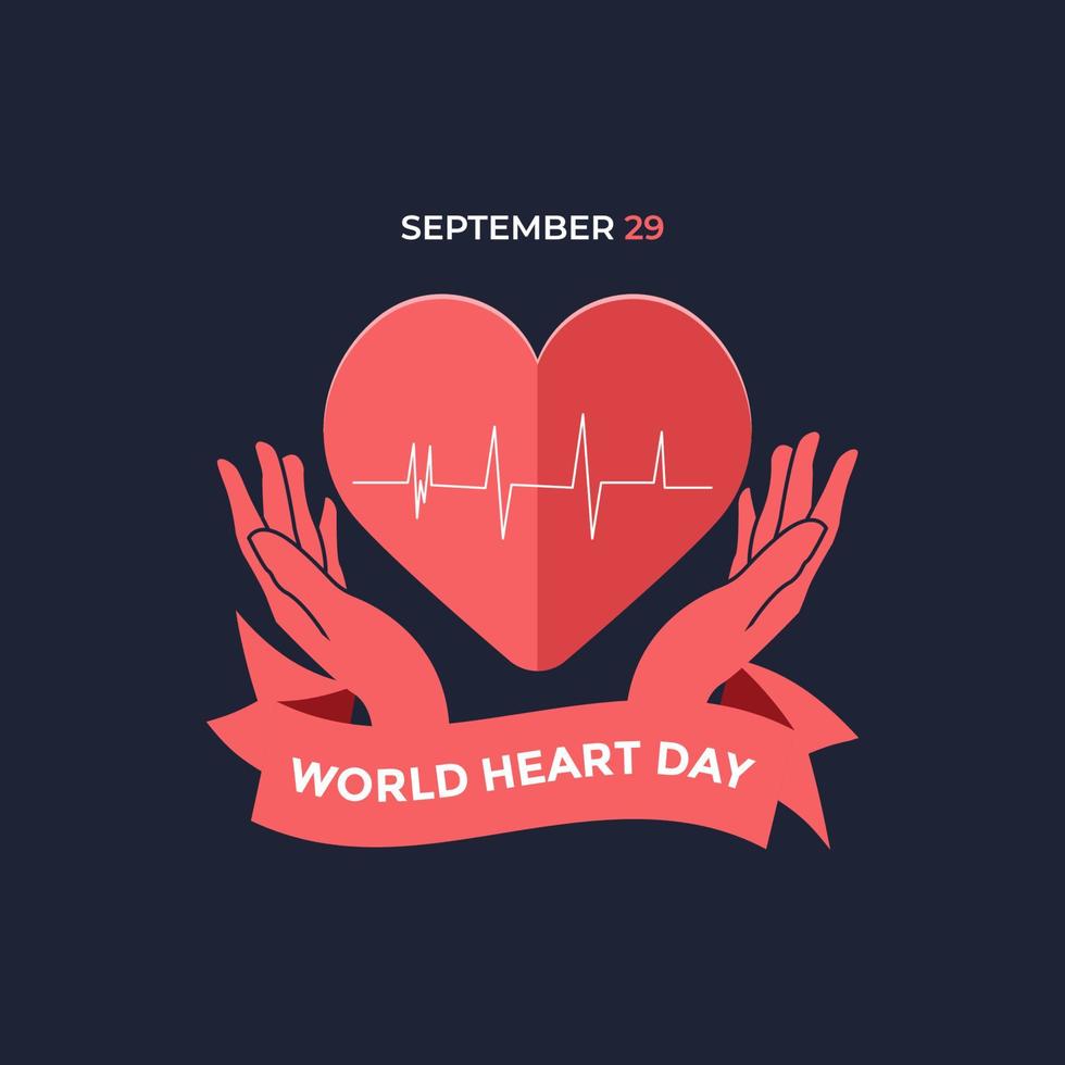 emblem för världshjärtans dag vektor design. 29 september