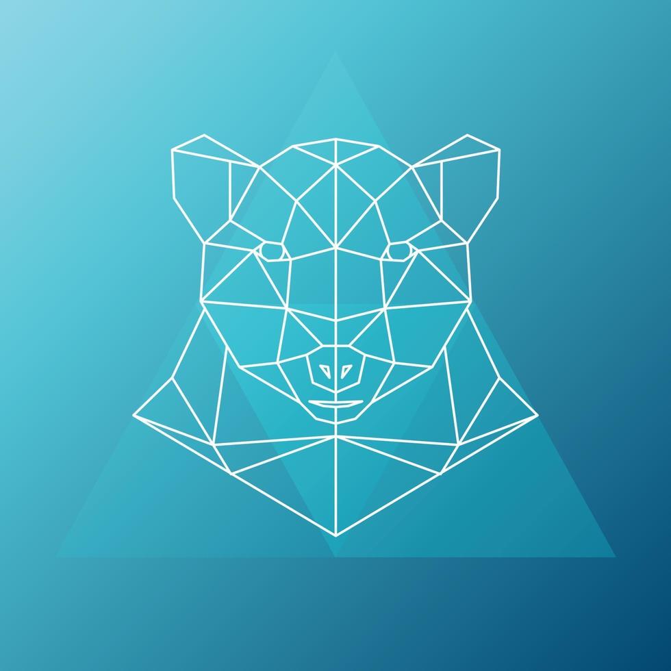 geometrische Low-Poly-Bärillustration vektor