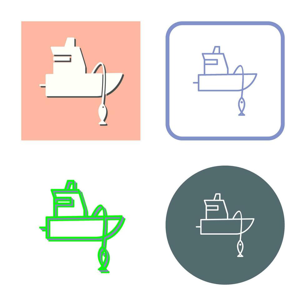 fiske båt vektor ikon