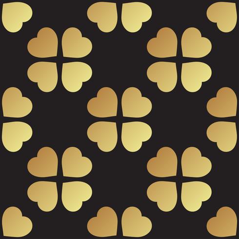 Goldnahtloses Muster mit Kleeblättern, das Symbol von St. Patrick Day in Irland vektor