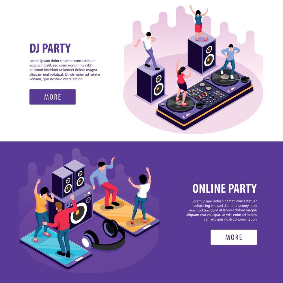 Online-DJ-Party-Banner vektor