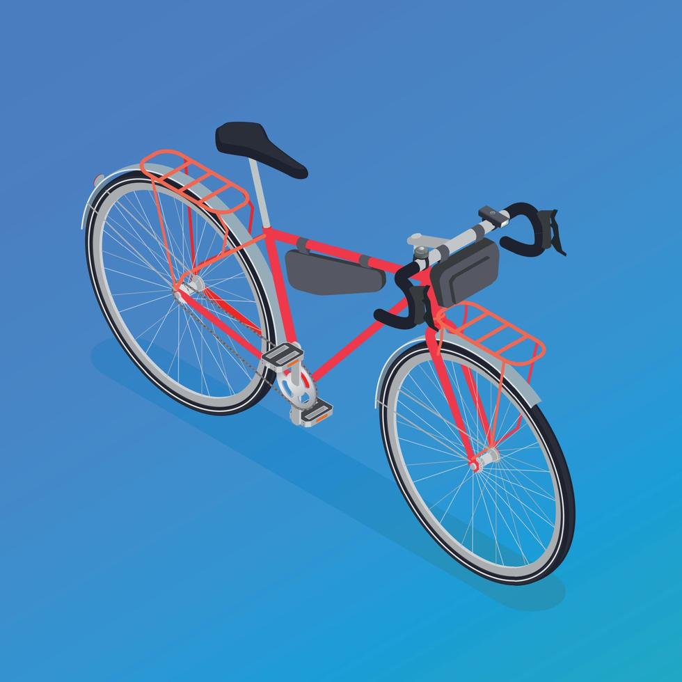 Cruiser Bike isometrische Zusammensetzung vektor