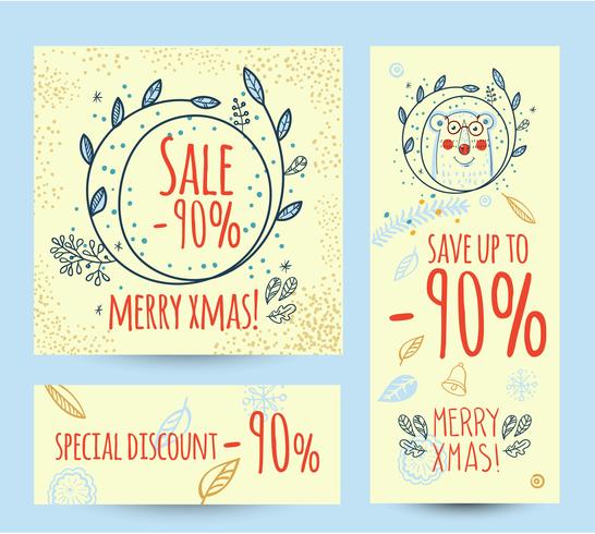 Weihnachtsverkauf Design Vorlage Web Banner vektor