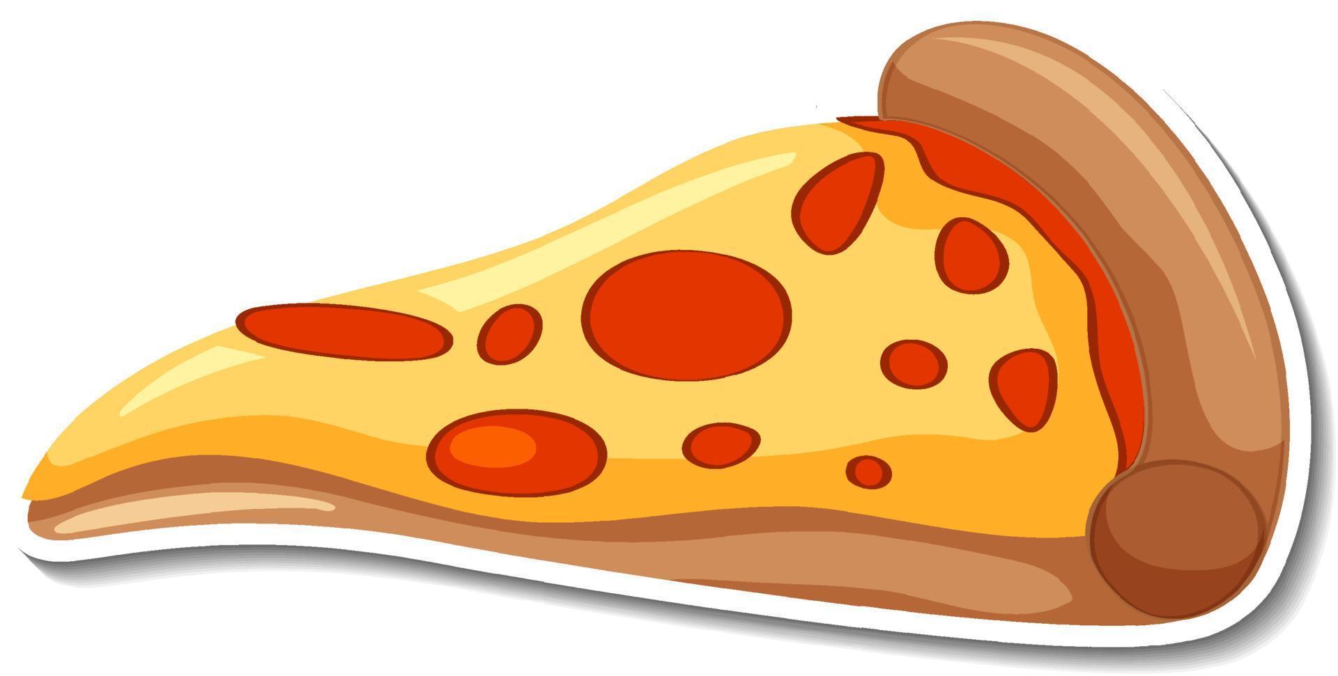 ein Stück italienischer Pizzaaufkleber auf weißem Hintergrund vektor