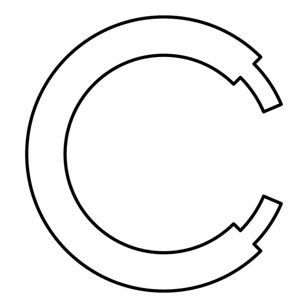 Seil Linie Trosse Kabel elektrisch Kreis gestalten zum Auto Kontur Gliederung Linie Symbol schwarz Farbe Vektor Illustration Bild dünn eben Stil