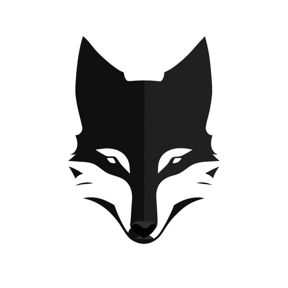 Porträt von ein Wolf auf ein Weiß Hintergrund. Hund Vektor Symbol. Vektor schwarz und Weiß Illustration.