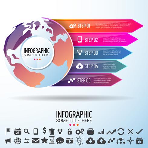 Weltkarte Infografiken Designvorlage vektor