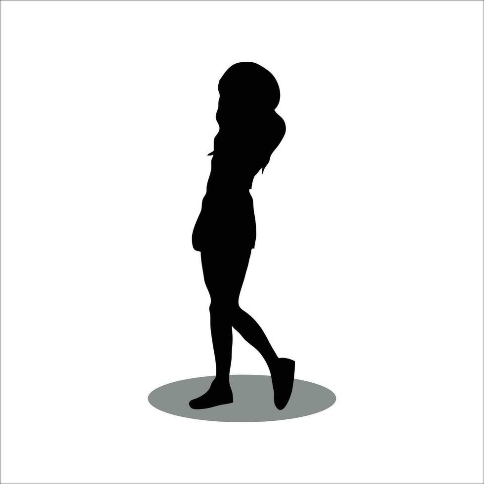 Mädchen Silhouette Lager Vektor Illustration