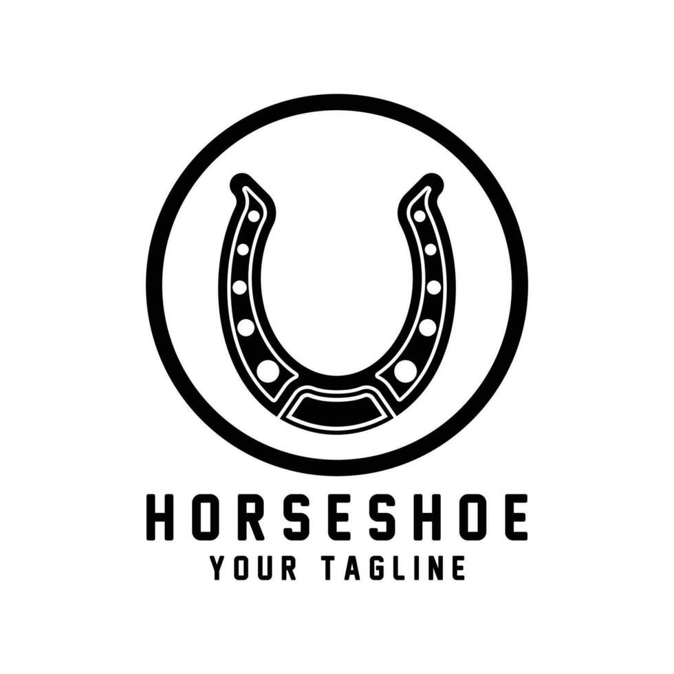 smed hästsko stabil logotyp vektor illustration design
