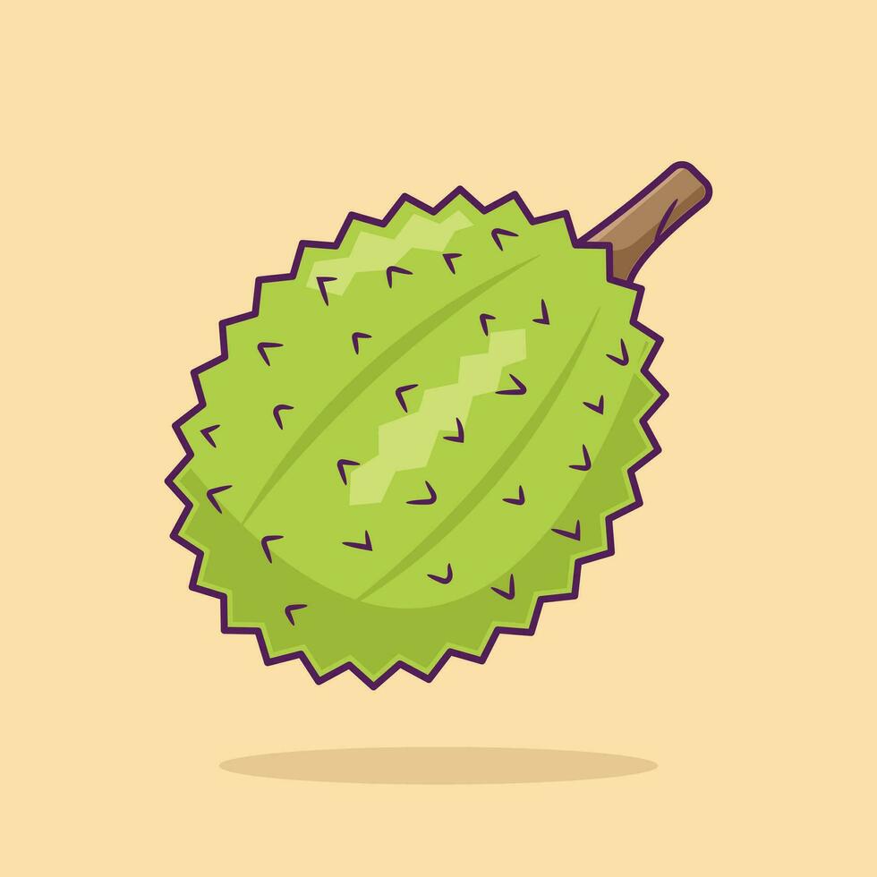 Durian Obst Karikatur Vektor Symbol Illustration Essen Natur Symbol Konzept isoliert Prämie
