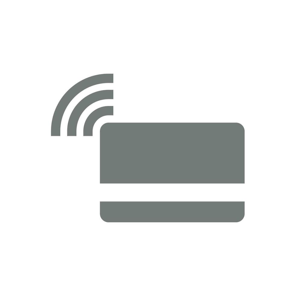 kontaktlös kreditera eller debitera kort vektor ikon. nfc eller rfid betalning symbol.