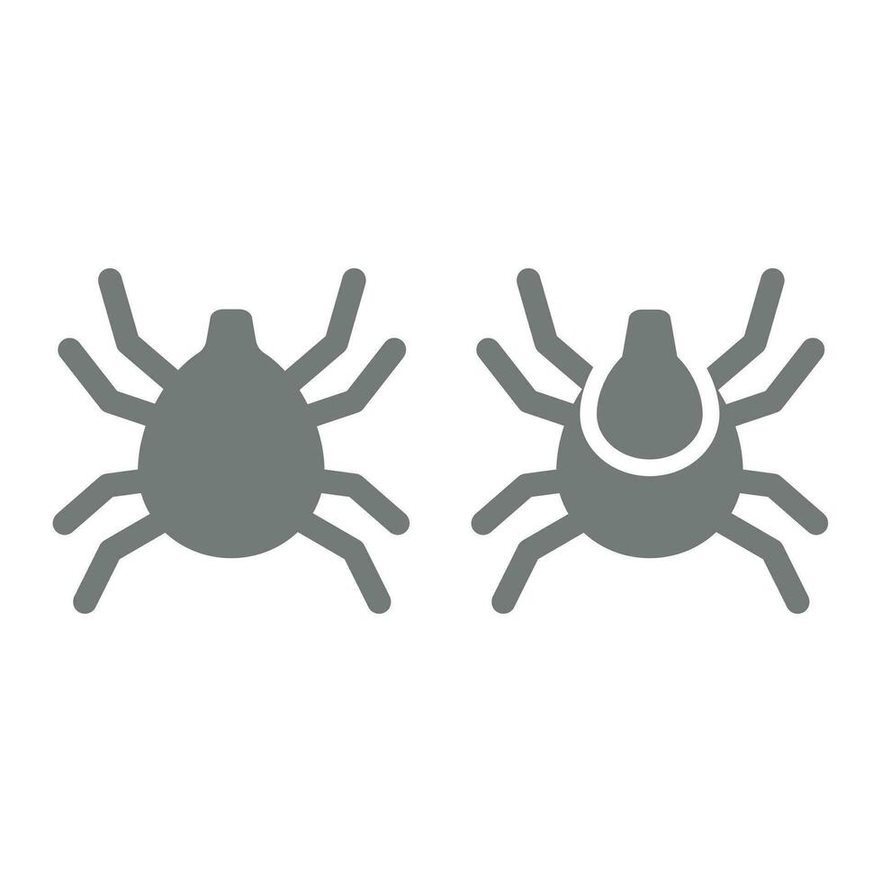 Tick Milbe Vektor Symbol. Zecken, Fehler und Parasit Symbol.