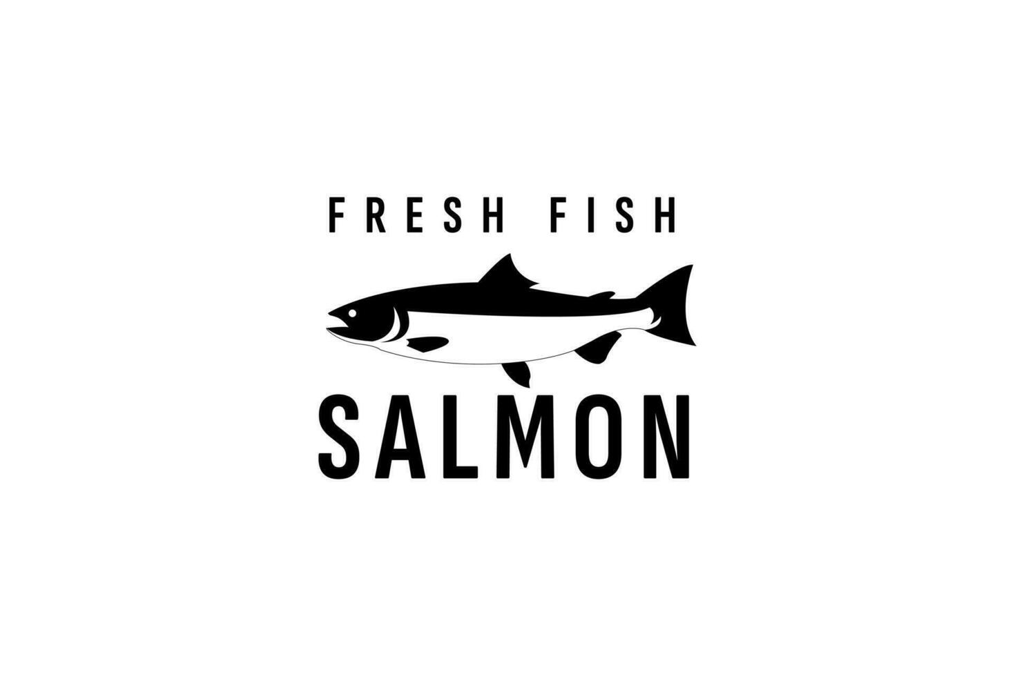 Lachs Fisch Logo Vektor Symbol Illustration