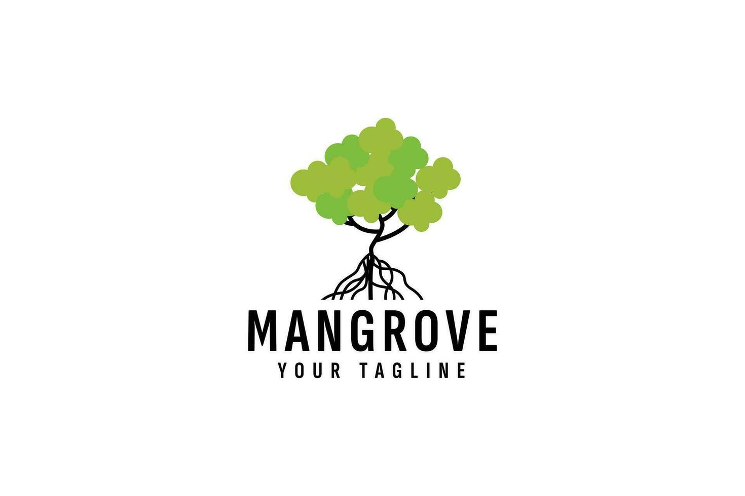 mangrove träd logotyp vektor ikon illustration