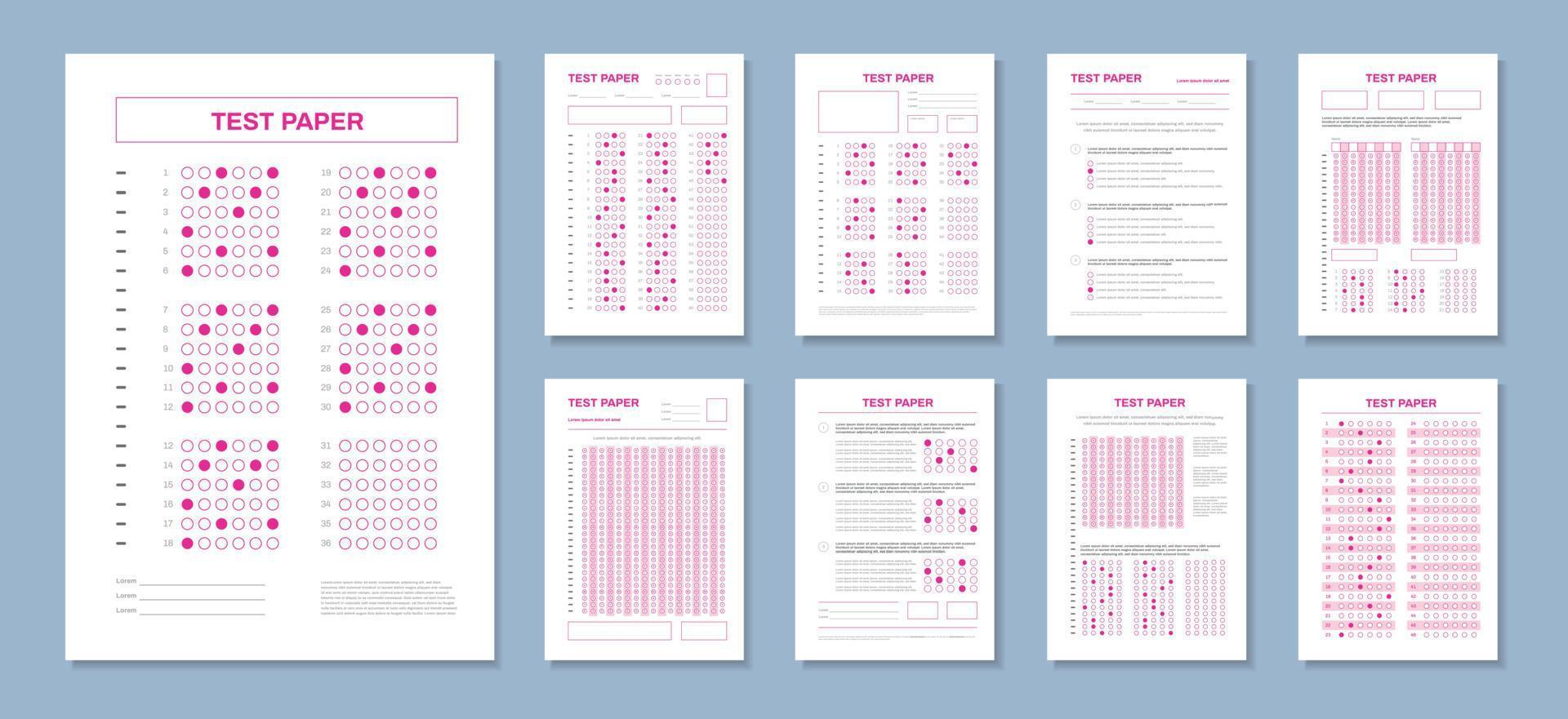 test papper svar uppsättning vektor