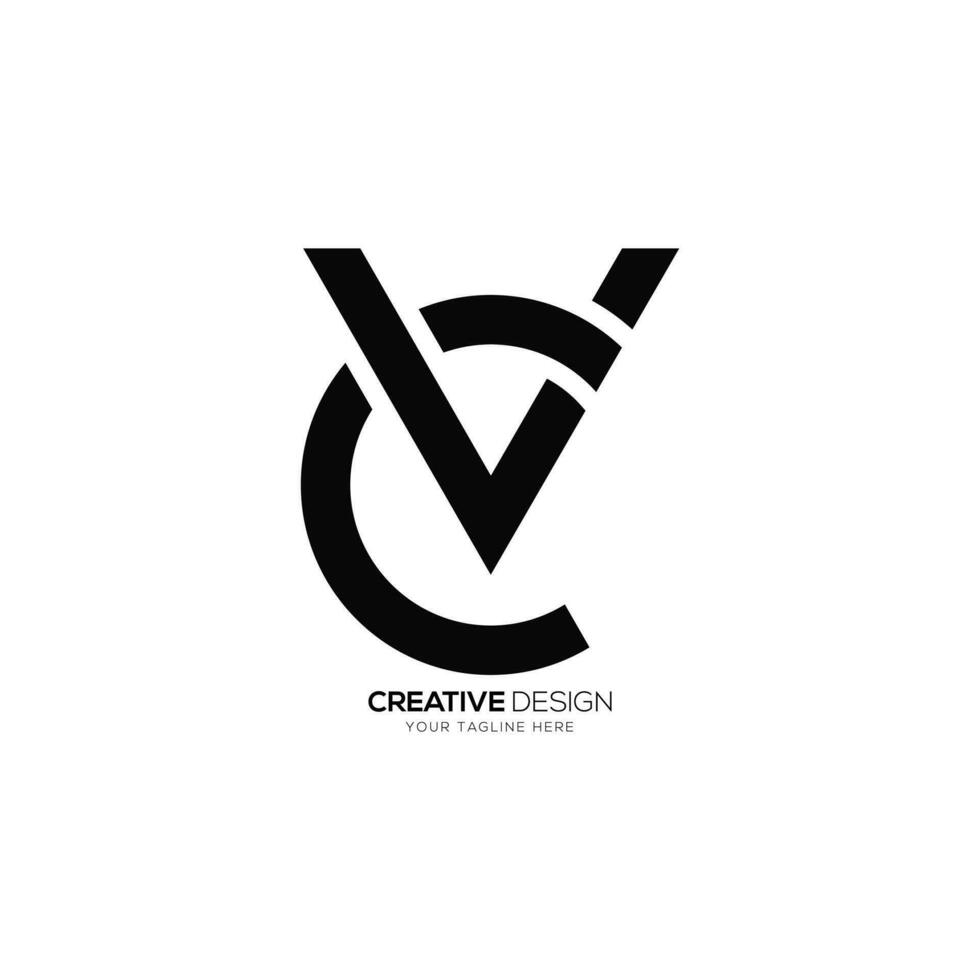 brev CV eller vc första typografi modern unik form abstrakt monogram logotyp vektor