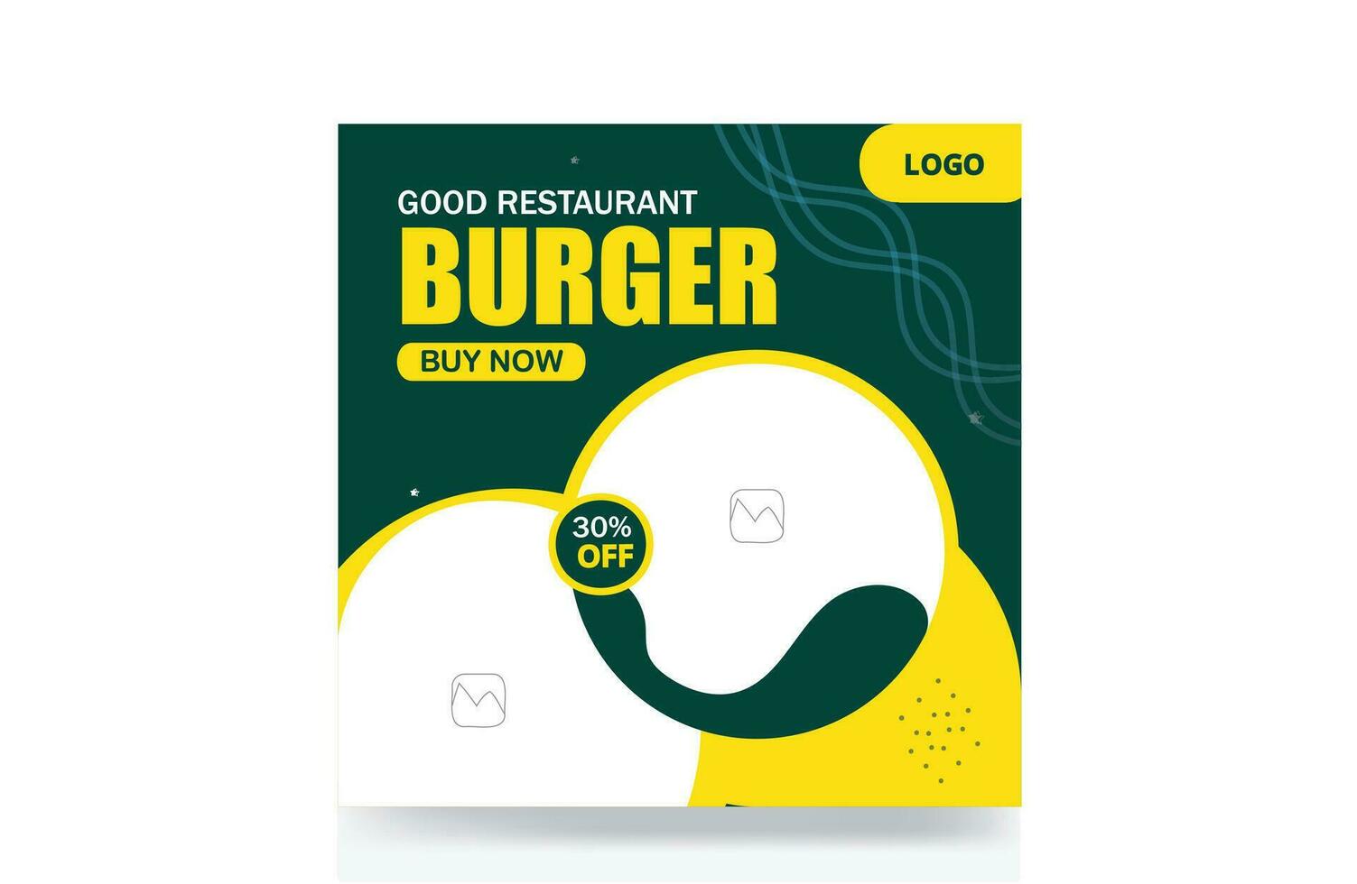 restaurang rabatt mat meny burger pizza social media posta baner mall vektor