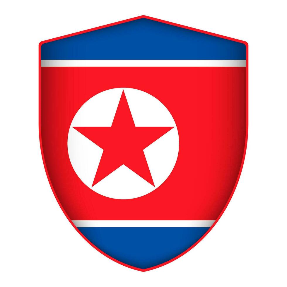 Norden Korea Flagge im Schild Form. Vektor Illustration.
