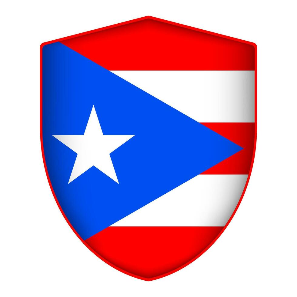 puerto rico Flagge im Schild Form. Vektor Illustration.
