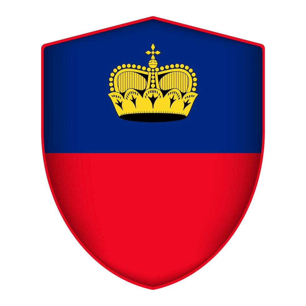 Liechtenstein Flagge im Schild Form. Vektor Illustration.