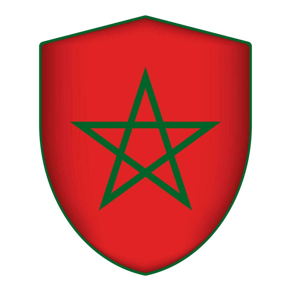marocko flagga i skydda form. vektor illustration.