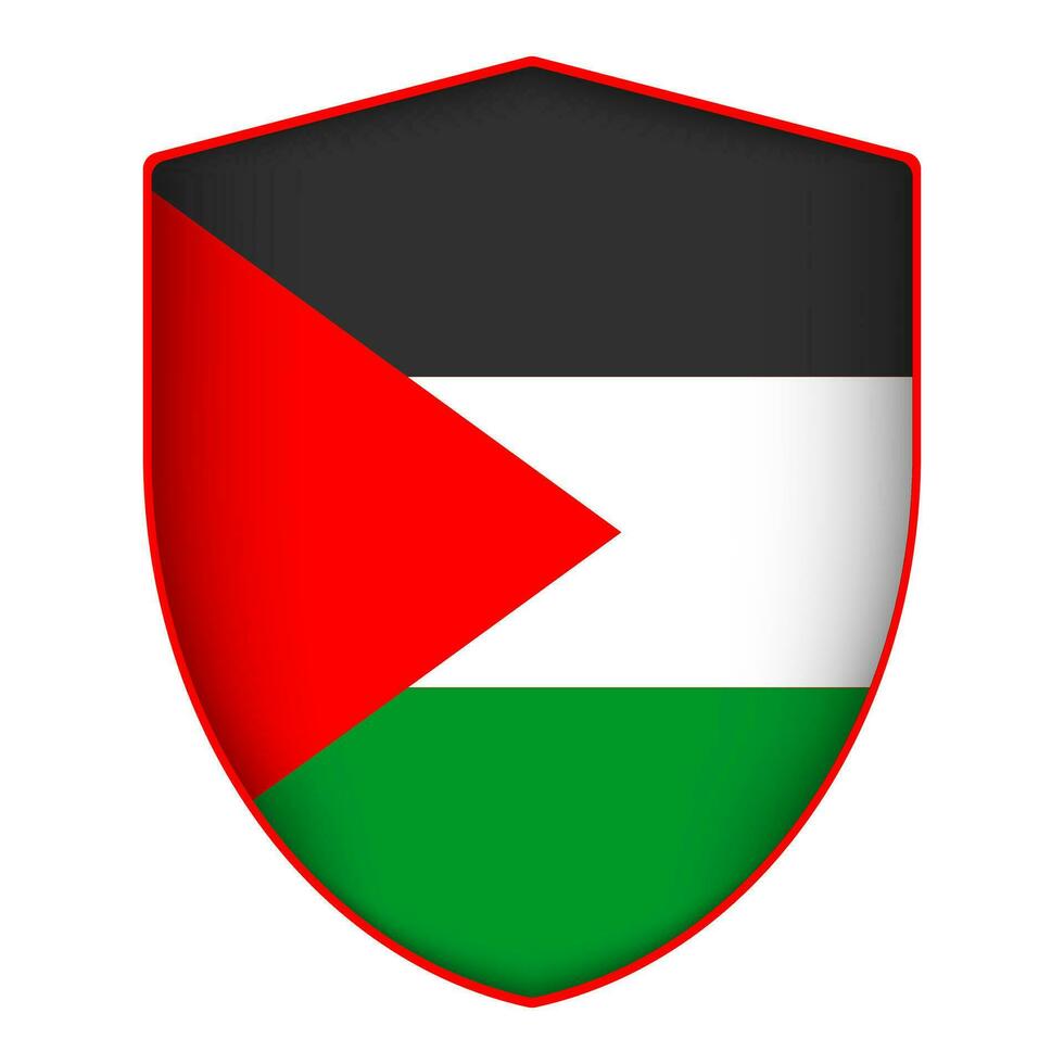 Palästina Flagge im Schild Form. Vektor Illustration.